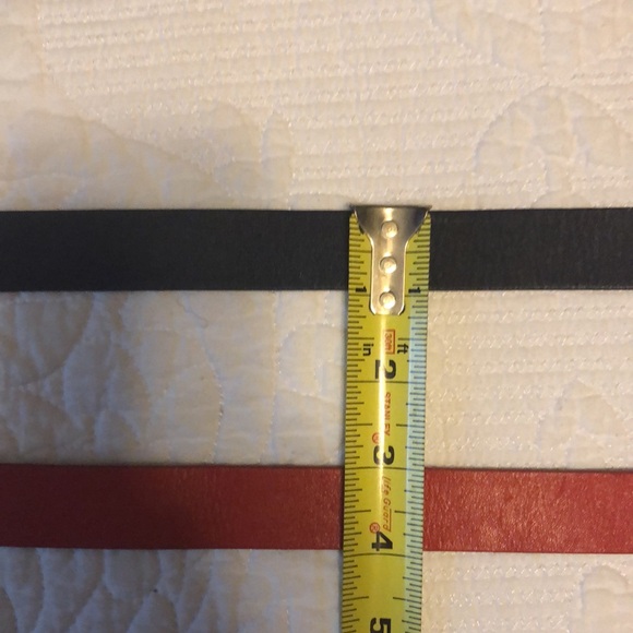 Doncaster XS lot of 2 belts. Red and dark blue Italian leather NWOT - Picture 7 of 8